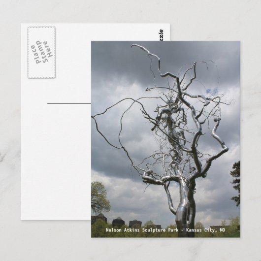 Nelson Atkins Sculpture Park Metal Tree # 2 Briefkaart (Voorkant / Achterkant)