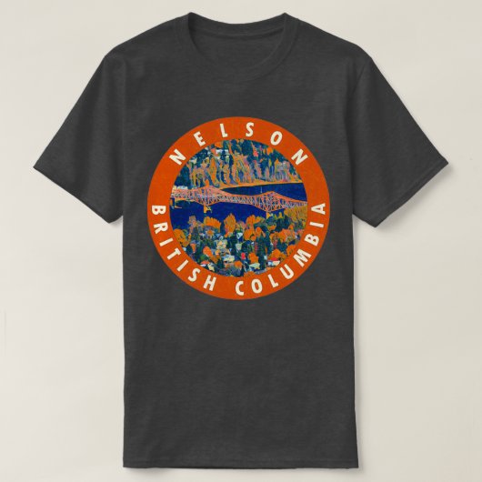 Nelson British Columbia Vintage Travel Decal T-shirt (Design voorkant)