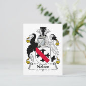 Nelson Family Crest Briefkaart (Staand voorkant)