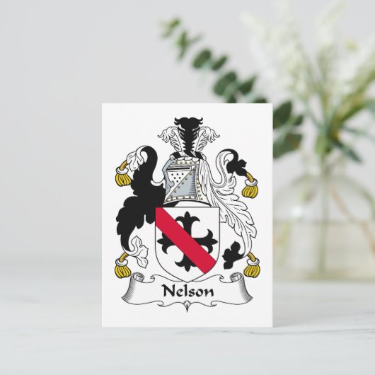 Nelson Family Crest Briefkaart (Staand voorkant)