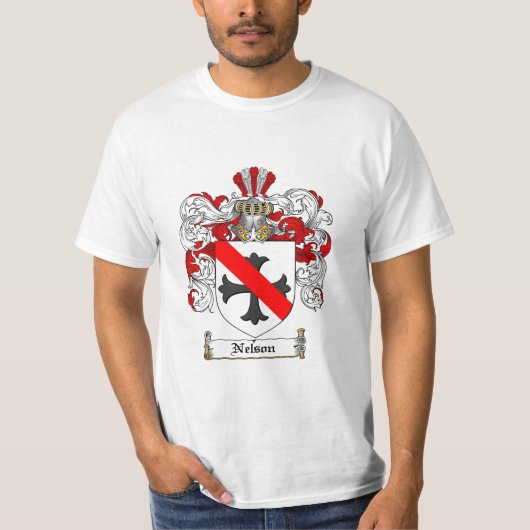 Nelson Family Crest - Nelson Coat of Arms T-shirt (Voorkant)