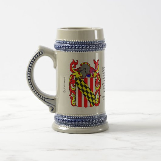 Nelson Family Crest Stein Bierpul (Links)