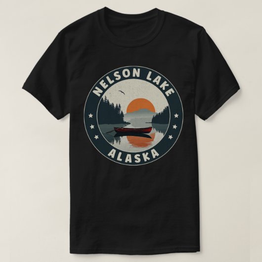 Nelson Lake Alaska Sunset T-shirt (Design voorkant)