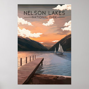 Nelson Lakes National Park Nieuw-Zeeland Reis Poster