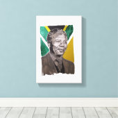 Nelson Mandela  Canvas Afdruk (Insitu (Houten vloer))