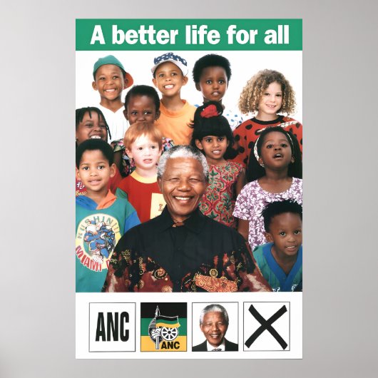 Nelson Mandela Politieke Poster Zuid-Afrika ANC (Voorkant)