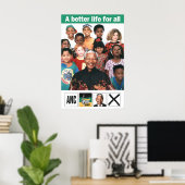Nelson Mandela Politieke Poster Zuid-Afrika ANC (Thuiskantoor)