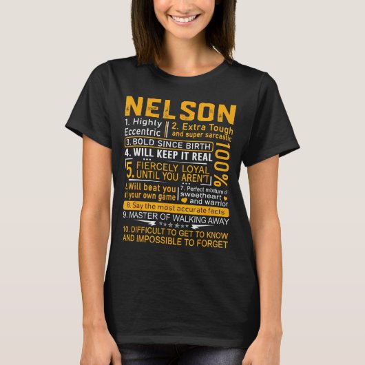 Nelson Name Shirt D Nelson Last Name (Voorkant)