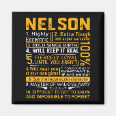 Nelson Name Shirt D Nelson Last Name Magneet (Voorkant)