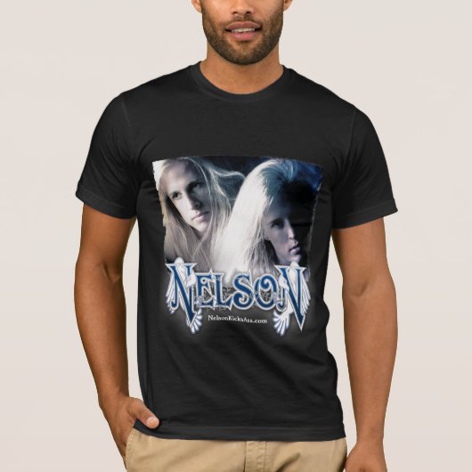 NELSON  zwart t-shirt - mannen (Voorkant)