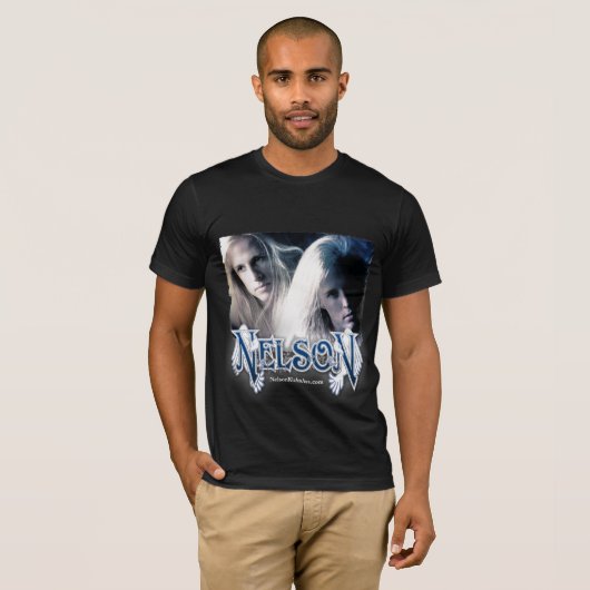 NELSON  zwart t-shirt - mannen (Voorkant volledig)