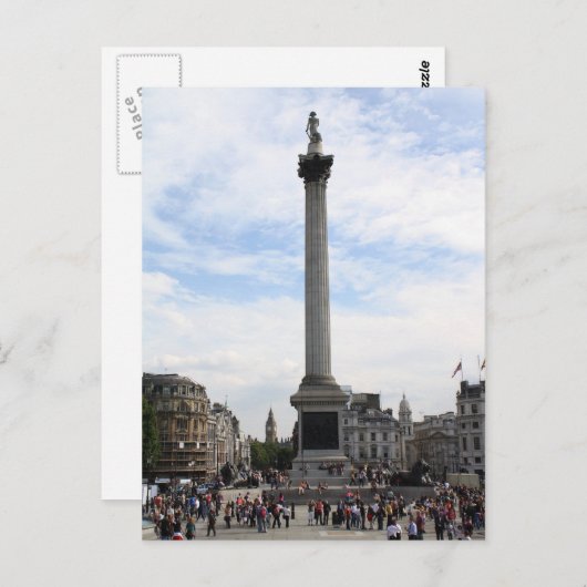 Nelson's Column, Trafalgar Square Briefkaart (Voorkant / Achterkant)