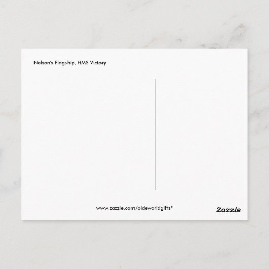 Nelson's HMS Victory Briefkaart (Achterkant)