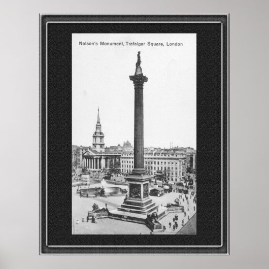 Nelson's monument Trafalgar Square 1900 Poster (Voorkant)