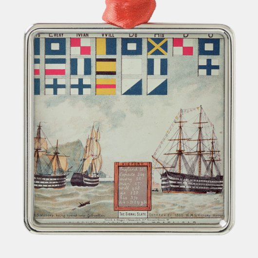 Nelson's signaal op Trafalgar Metalen Ornament (Voorkant)