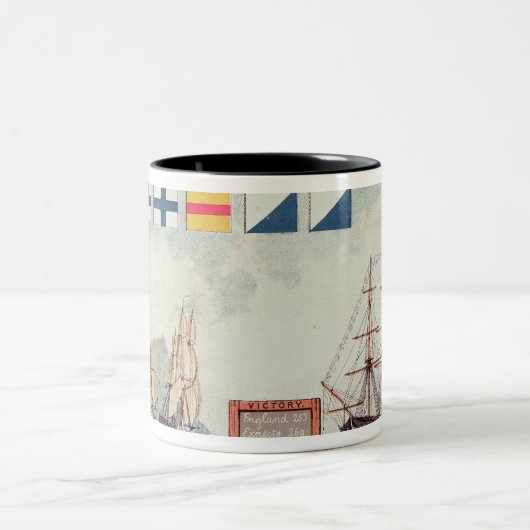 Nelson's signaal op Trafalgar Tweekleurige Koffiemok (Center)