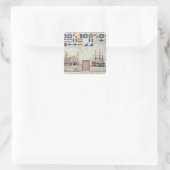 Nelson's signaal op Trafalgar Vierkante Sticker (Tas)