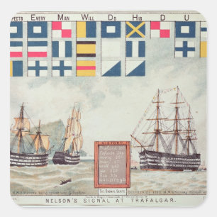 Nelson's signaal op Trafalgar Vierkante Sticker