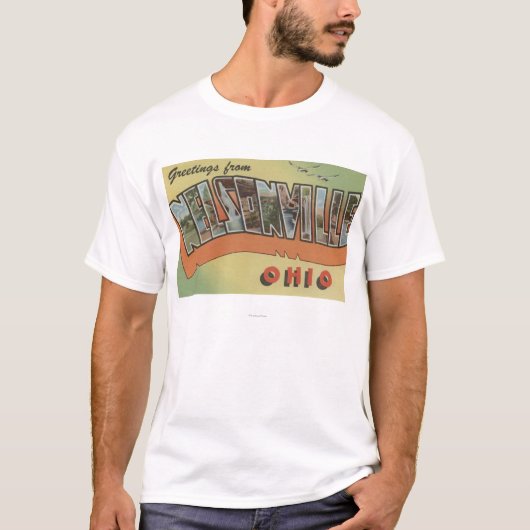 Nelsonville, Ohio - Grote Letter-scènes T-shirt (Voorkant)
