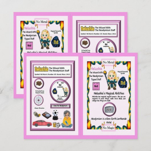 Nelushia Wizard - Neodymium Element Briefkaart (Voorkant / Achterkant)