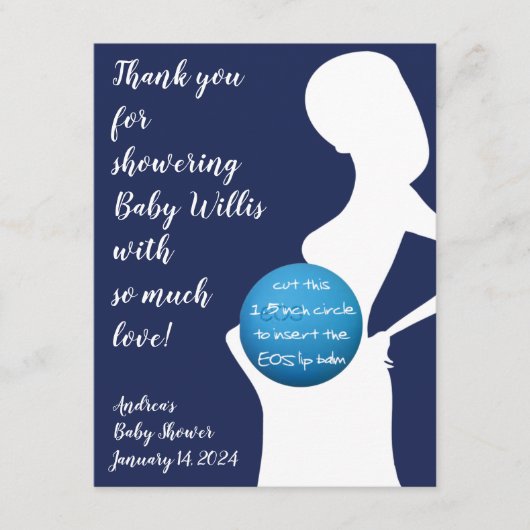 Nemacht en witte zwangere vrouw EOS lippenbalsem Informatiekaartje (Voorkant)