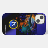 NEMES /HYPER ANDROID,Blauw Sciencefiction Monogram iPhone Hoesje (Achterkant horizontaal)