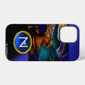 NEMES /HYPER ANDROID,Blauw Sciencefiction Monogram iPhone Hoesje (Achterkant horizontaal)
