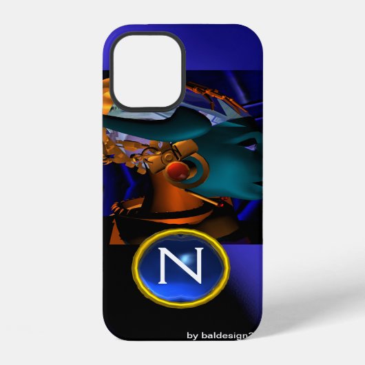 NEMES /HYPER ANDROID,Blauw Sciencefiction Monogram iPhone Hoesje (Achterkant)