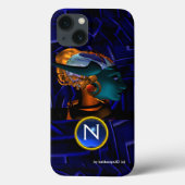 NEMES/HYPER ANDROID, Blue Science Fiction Monogram Case-Mate iPhone Case (Achterkant)