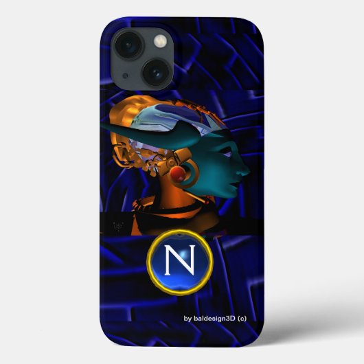 NEMES/HYPER ANDROID, Blue Science Fiction Monogram Case-Mate iPhone Case (Achterkant)