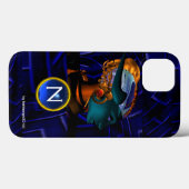 NEMES/HYPER ANDROID, Blue Science Fiction Monogram Case-Mate iPhone Case (Achterkant (horizontaal))