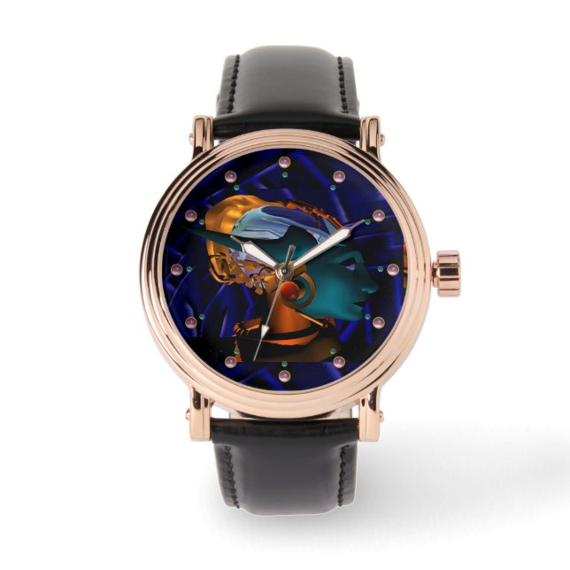NEMES/HYPER ANDROID, Blue Science Fiction Sci-Fi Horloge (Voorkant)