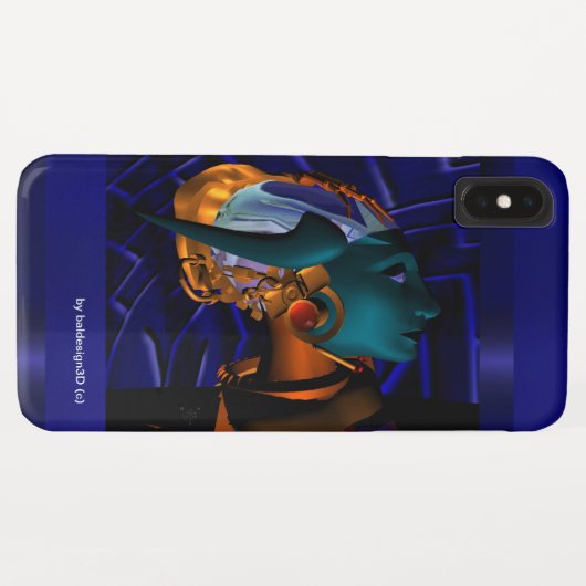 NEMES/HYPER ANDROID PORTRAIT Blue Sci Fi Case-Mate iPhone Case (Achterkant (horizontaal))