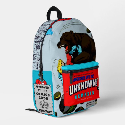 NEMESIS: The Super Ghost Backpack  Bedrukte Rugzak (Achterkant Hoek Links)