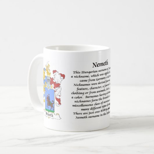 Nemeth Family Hungarian Coat of Arms mok (Voorkant links)