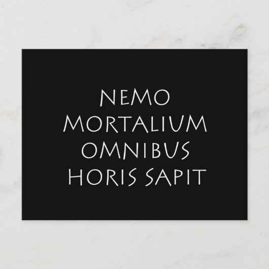 Nemo mortalium omnibus horis sapit briefkaart (Voorkant)