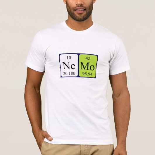 Nemo periodieke lijstnaam shirt (Voorkant)