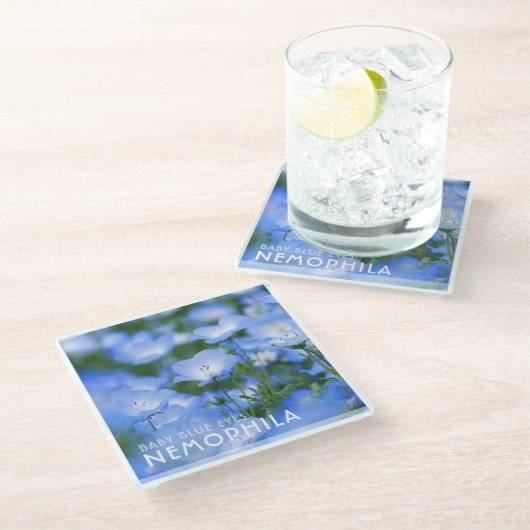 NEMOPHILA(Baby Blue Eyes) Glazen Onderzetter (Schuin)
