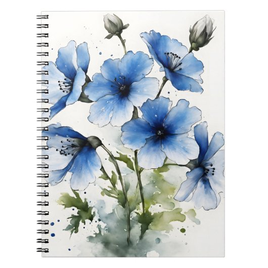 Nemophila - Watercolor flowers Notitieboek (Voorkant)