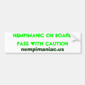 Nempimanic aan boord is voorzichtig, nempiman... bumpersticker (Voorkant)