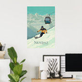 Nendaz Zwitserland Skigebied Reisposter Poster (Thuiskantoor)