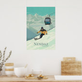 Nendaz Zwitserland Skigebied Reisposter Poster (Keuken)