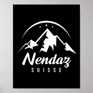 Nendaz Zwitserland Skigebied Snowboarden Poster