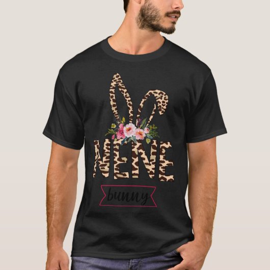 Nene Bunny Leopard Bloem Leuk Pasen T-shirt (Voorkant)