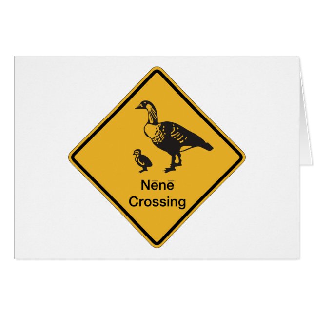 Nene Crossing, Traffic Warning Sign, Hawaii, Veren (Voorkant Horizontaal)