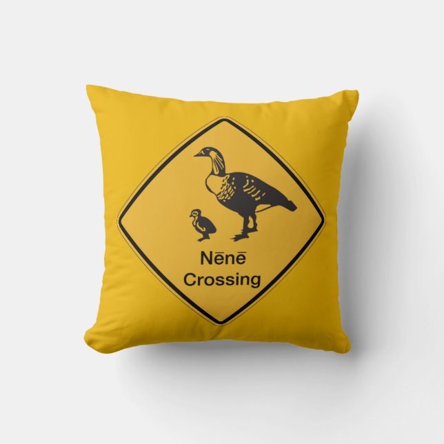 Nene Crossing, Traffic Warning Sign, Hawaii, Veren Kussen (Voorkant)