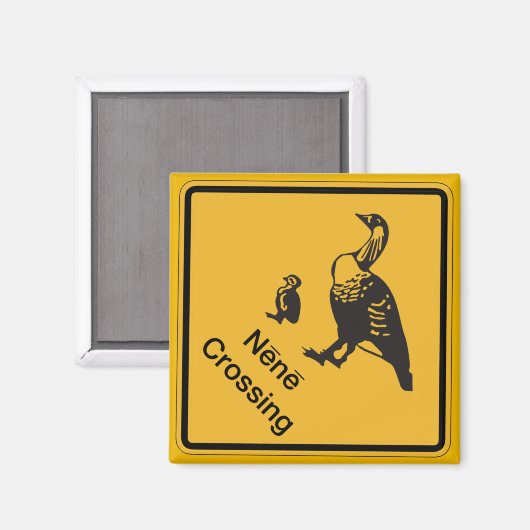 Nene Crossing, Traffic Warning Sign, Hawaii, Veren Magneet (Voorkant / Achterkant)