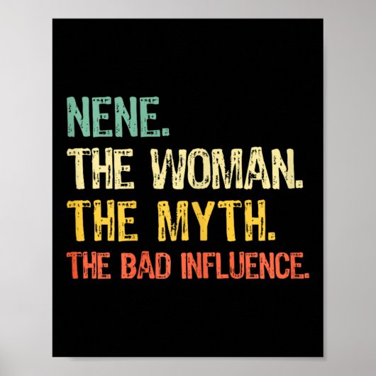 Nene de vrouw De mythe De invloed van de D Funny R Poster (Voorkant)