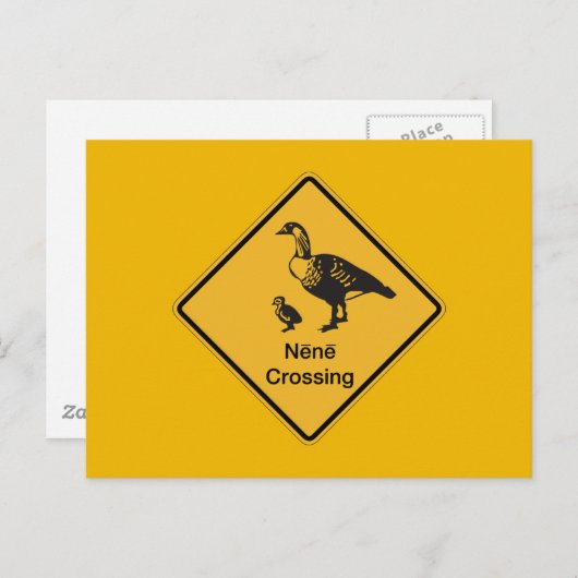 Nene die, het Waarschuwingssein van het Verkeer, Briefkaart (Voorkant / Achterkant)