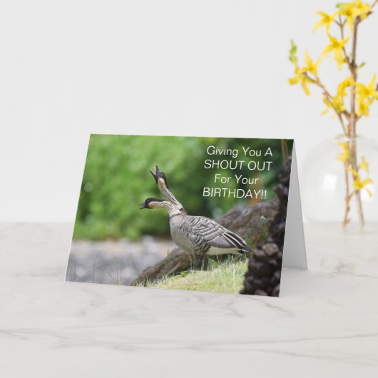 Nene Goose Kaart (Gele Bloem)